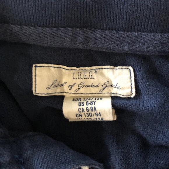 Label of graded goods boys polo shirt.  Blue. Size 6-8 - Picture 3 of 3